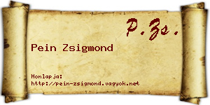 Pein Zsigmond névjegykártya
