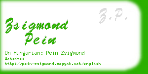 zsigmond pein business card